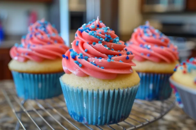 Red Yellow and Blue Cupcakes Recipe | Patriotic Dessert Delight