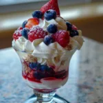 Red White and Blue Parfait Recipe | Layered Dessert Delight