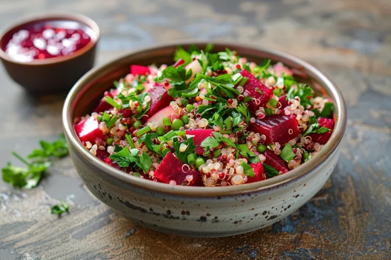 Quinoa Beet Salad Recipe with Fresh Parsley