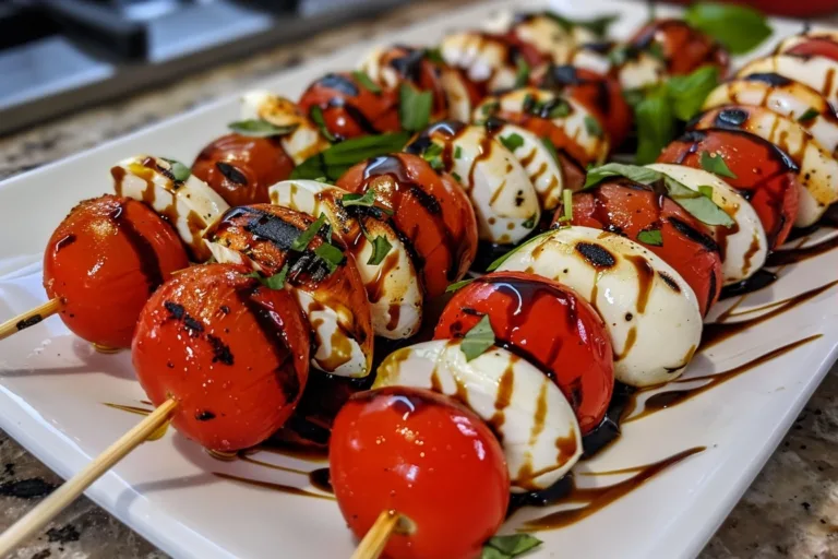 Caprese Skewers with Balsamic Glaze Recipe: Fresh, Flavorful, and Elegant