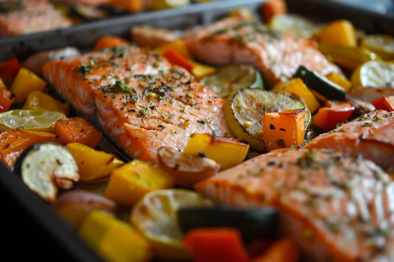 Sheet Pan Baked Salmon and Vegetables Recipe