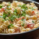 Creamy Pasta Salad Recipe with Celery and Seasoning