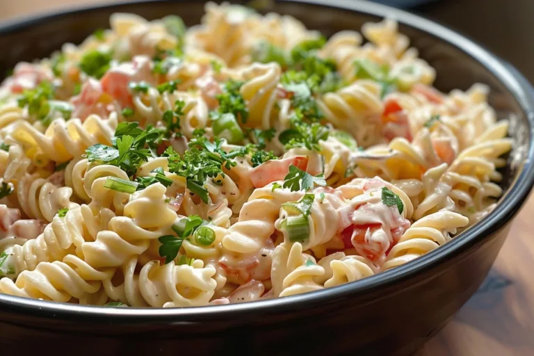 Creamy Pasta Salad Recipe with Celery and Seasoning