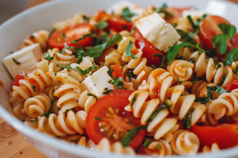 Fresh Pasta Salad with Mozzarella and Tomatoes