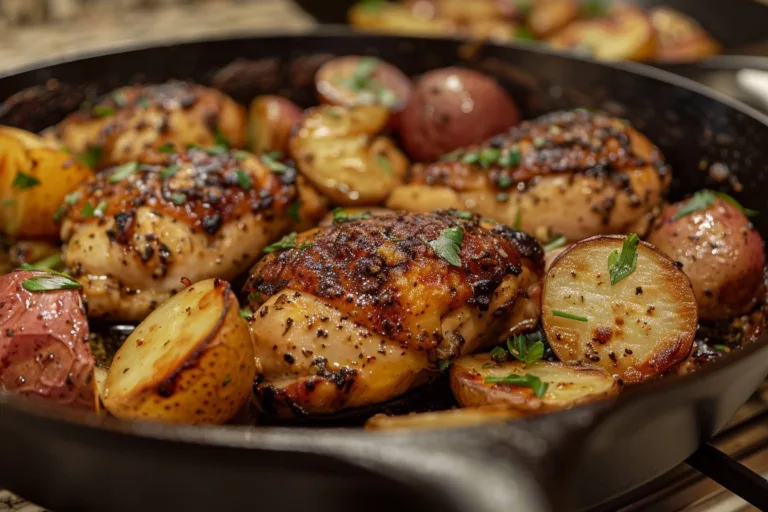Garlic Butter Chicken and Potatoes Skillet