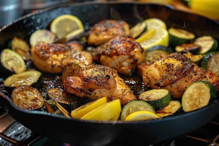 Easy Asado Chicken with Lemon Zucchini Sauté