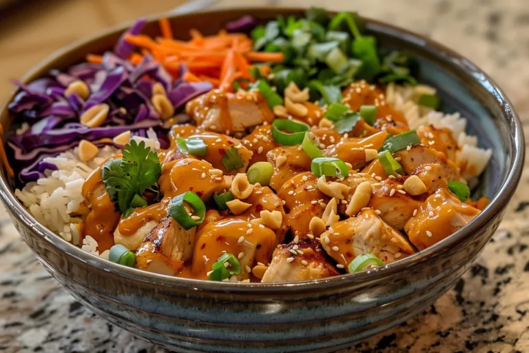 Thai Peanut Chicken Bowl: A Flavorful Weeknight Dinner